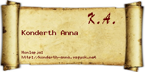 Konderth Anna névjegykártya